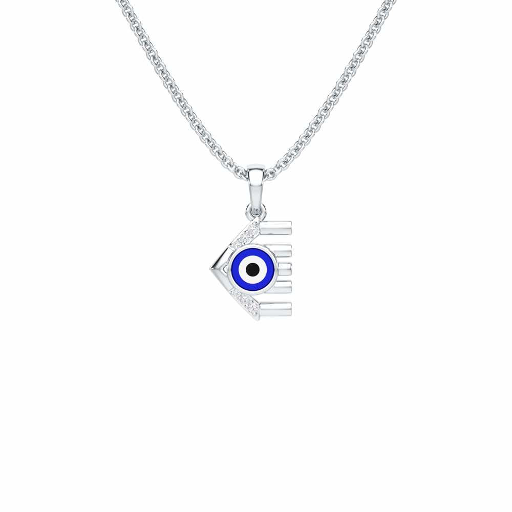 Fate Protector Silver Pendant - White Gold - Image 1
