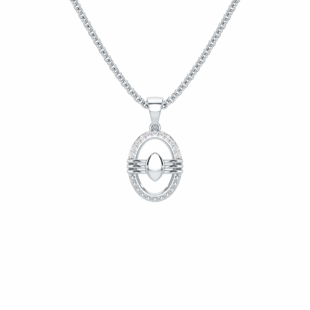 Trinetradhari Silver Pendant - White Gold - Image 1