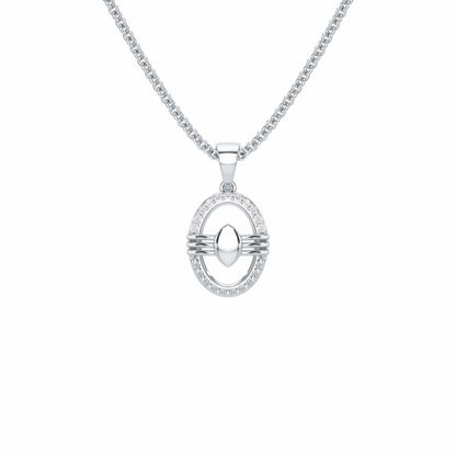 Trinetradhari Silver Pendant - White Gold - Image 1