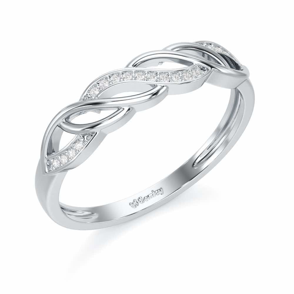 Wave World Silver Ring - White Gold - Image 1