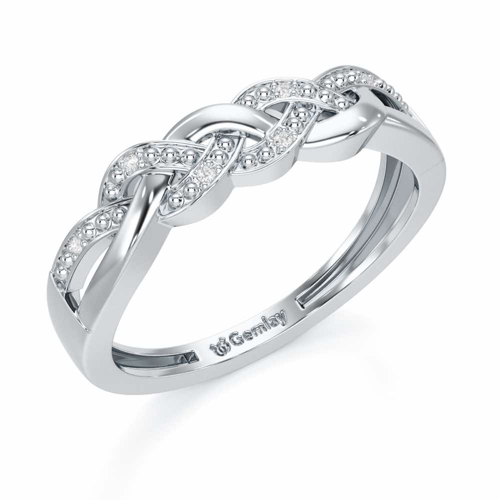 Twists Of Shine Silver Ring - White Gold - Image 1