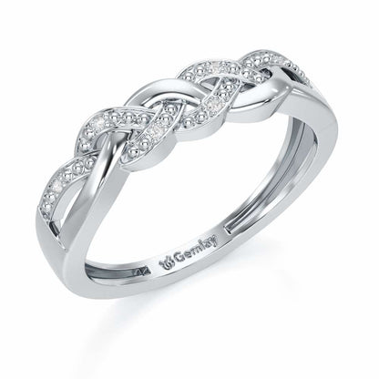 Twists Of Shine Silver Ring - White Gold - Image 1