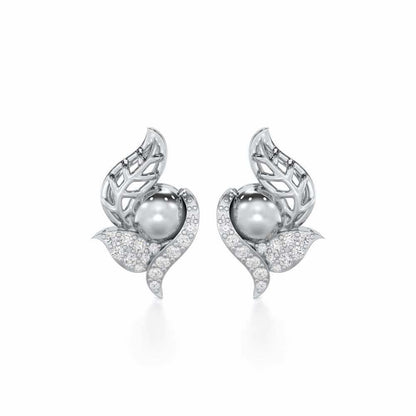 Blissful Harmonies Silver Earrings - White Gold - Image 1