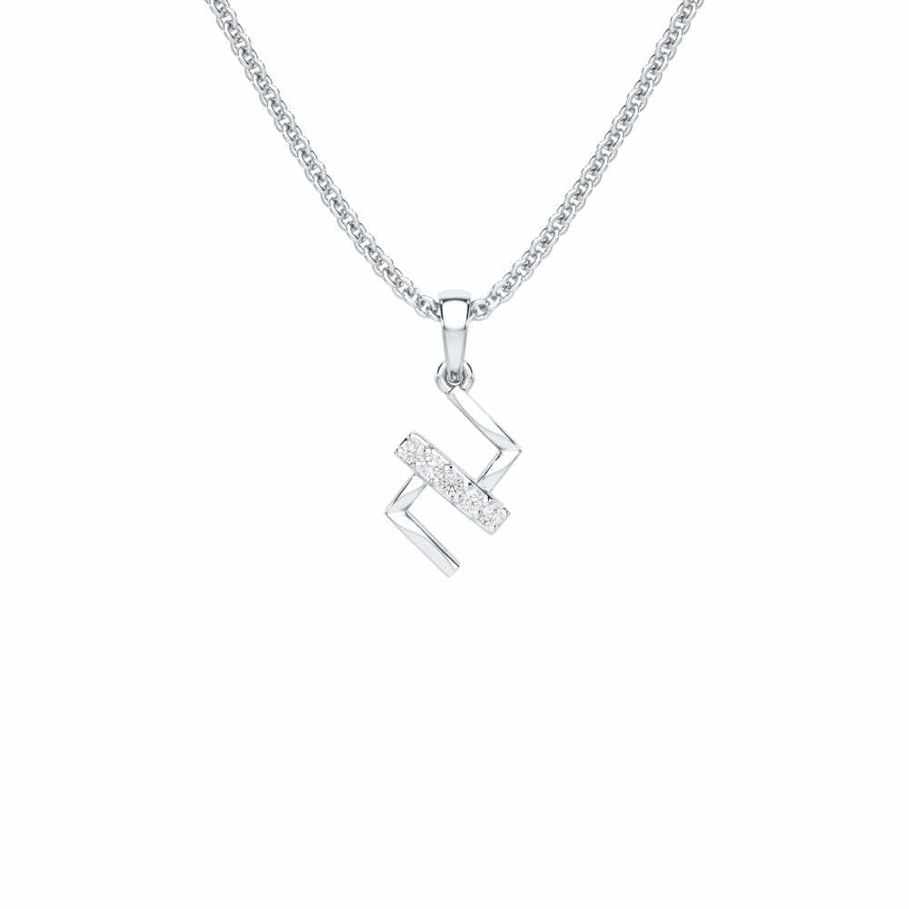 Subtle Spark Silver Pendant - White Gold - Image 1
