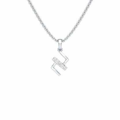 Subtle Spark Silver Pendant - White Gold - Image 1