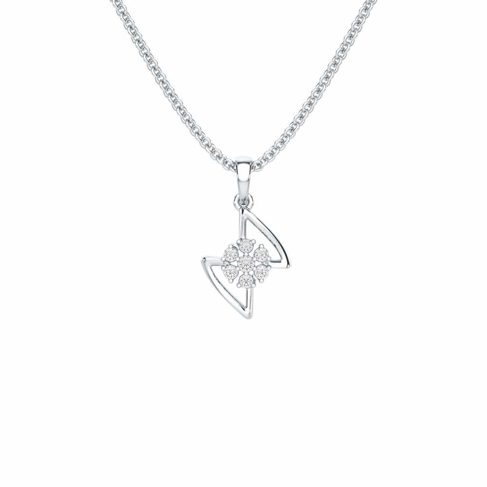 Eternal Sparkle Silver Pendant - White Gold - Image 1