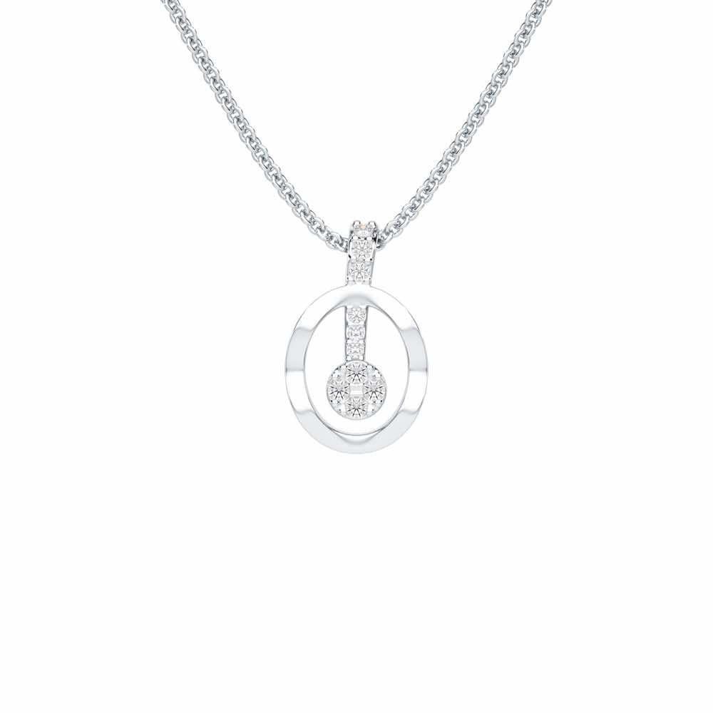 Moonlit Grace Silver Pendant - White Gold - Image 1