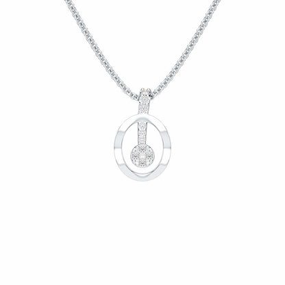 Moonlit Grace Silver Pendant - White Gold - Image 1
