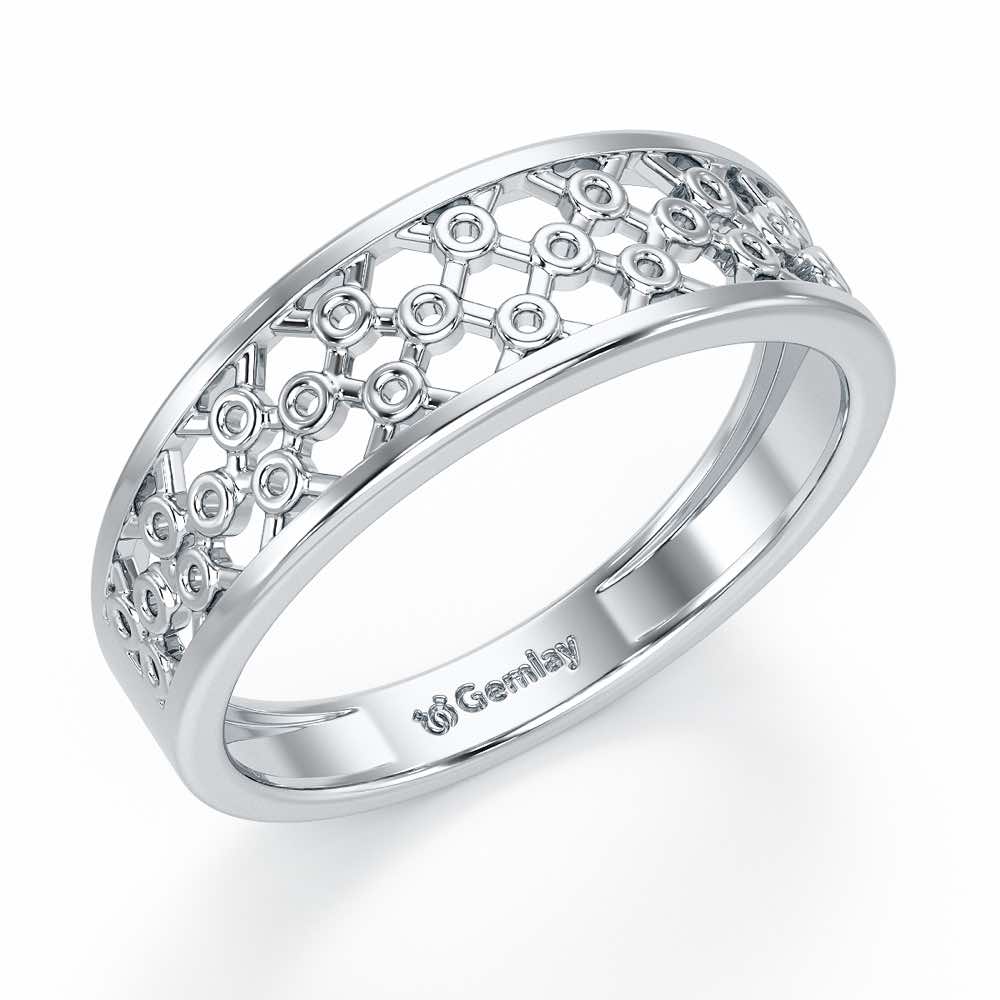 Mesh Aria Silver Ring for Women - White Gold - Image 1
