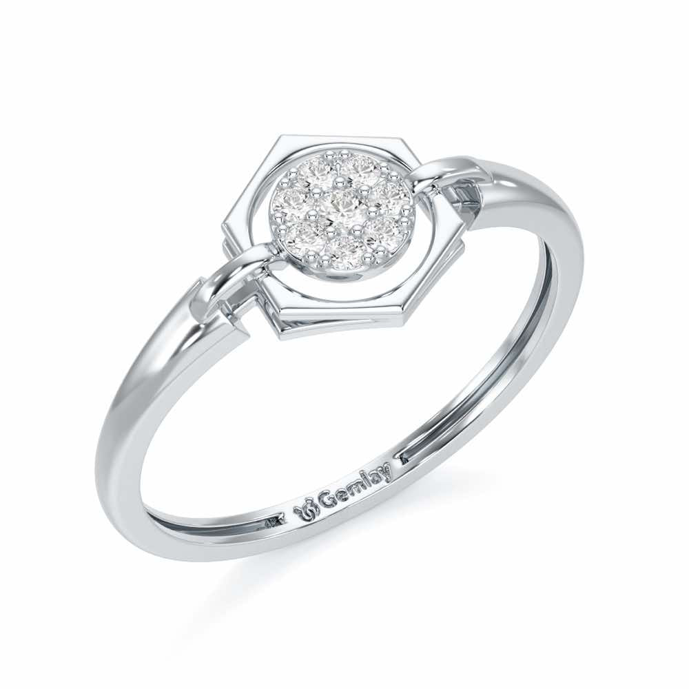 Shanya Shine Silver Ring - White Gold - Image 1