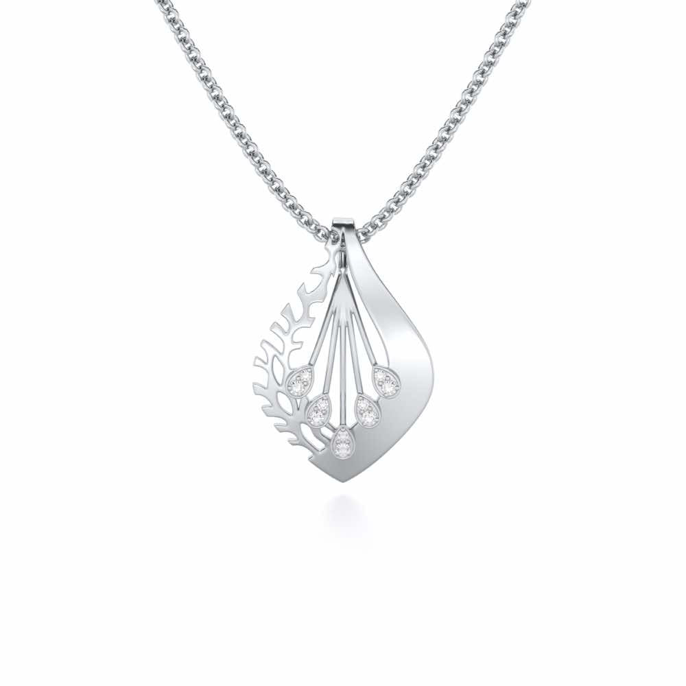 Enchanting Growth Silver Pendant - White Gold - Image 1
