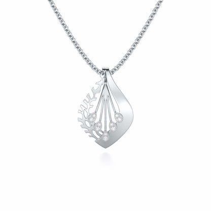 Enchanting Growth Silver Pendant - White Gold - Image 1