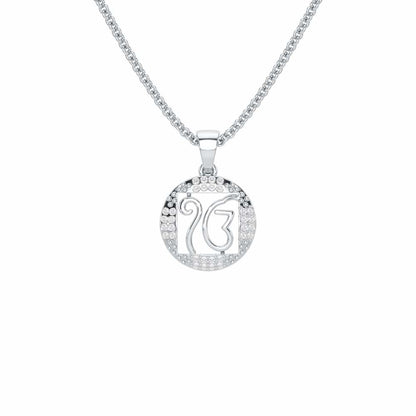 Ek Onkar Divine Silver Pendant - White Gold - Image 1