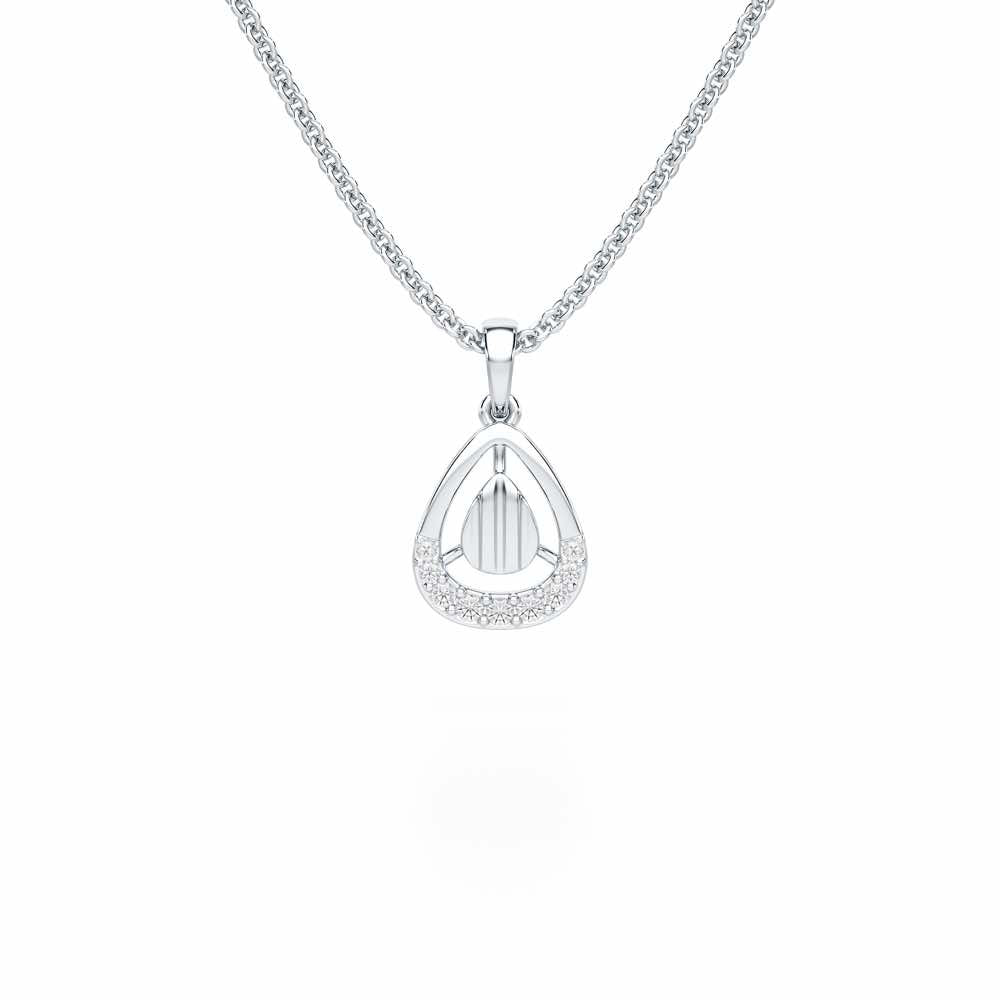 Starlight Charm Silver Pendant - White Gold - Image 1