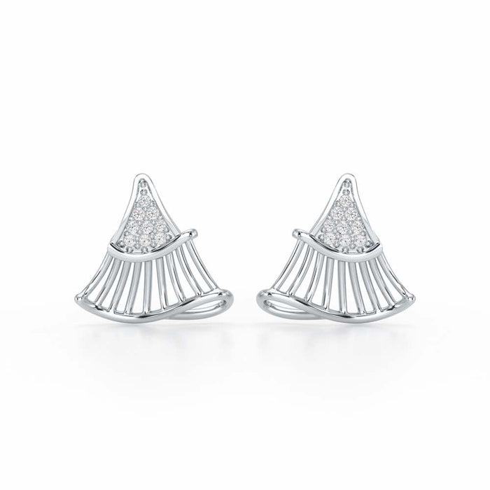 Shiny Skirts Silver Earring Studs - White Gold - Image 1