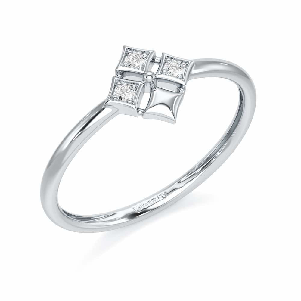Four Pinch Silver Ring - White Gold - Image 1
