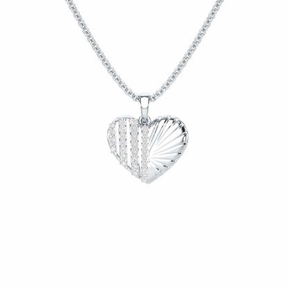 Heart Grace Silver Pendant - White Gold - Image 1