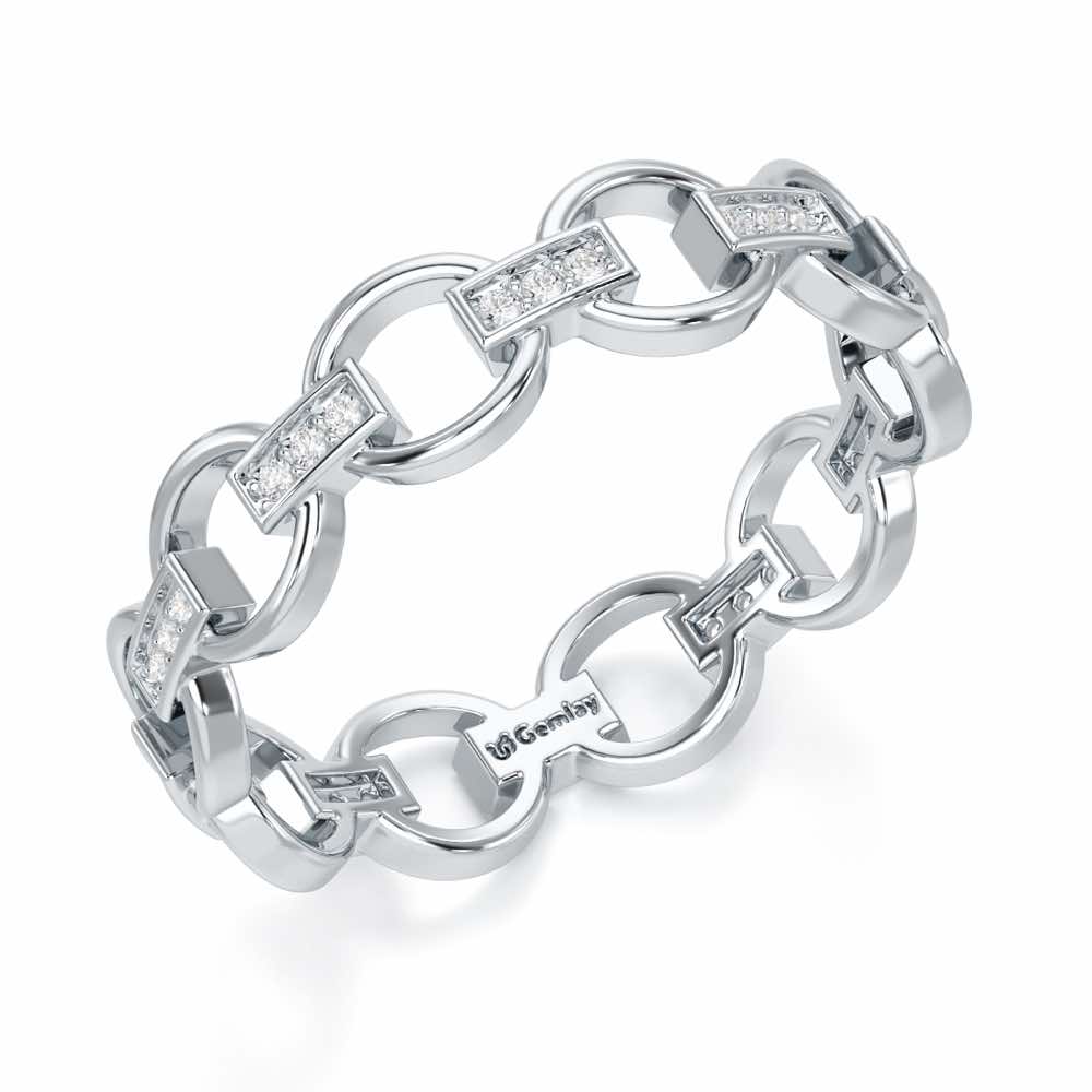 Bound Glow Silver Ring - White Gold - Image 1