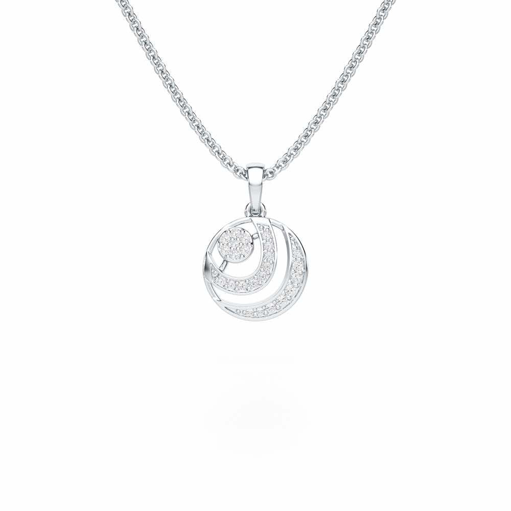 Silver Ripples Silver Pendant - White Gold - Image 1