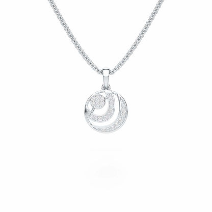 Silver Ripples Silver Pendant - White Gold - Image 1