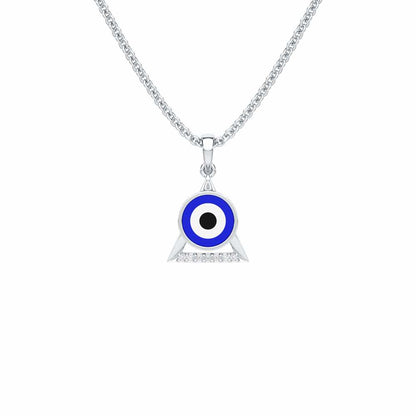 Guardian Eye Silver Pendant - White Gold - Image 1