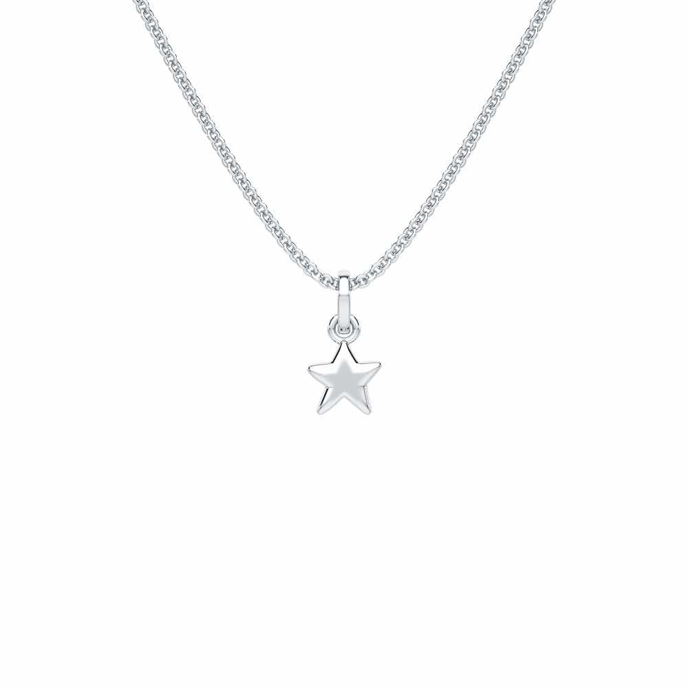 Mini Star Gold Pendant - White Gold - Image 1