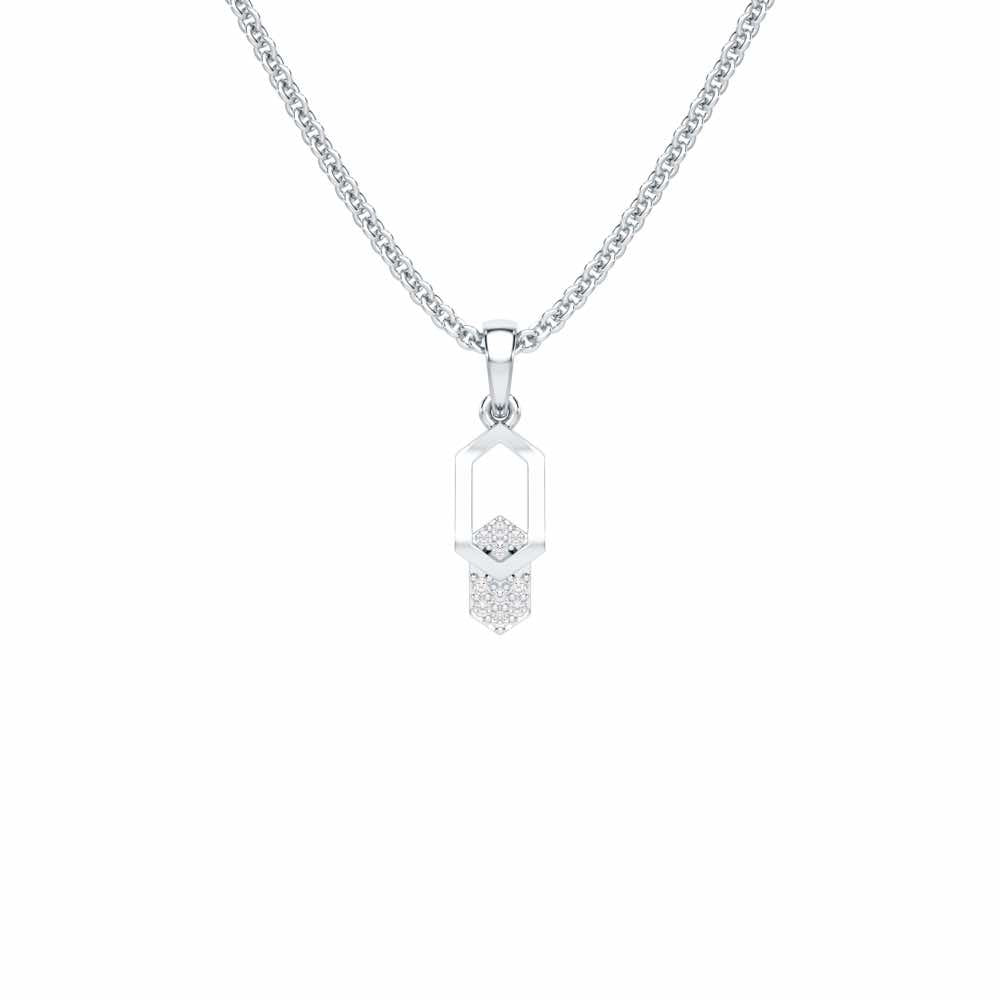 Soft Glow Silver Pendant - White Gold - Image 1