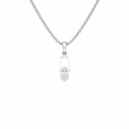 Soft Glow Silver Pendant - White Gold - Image 1