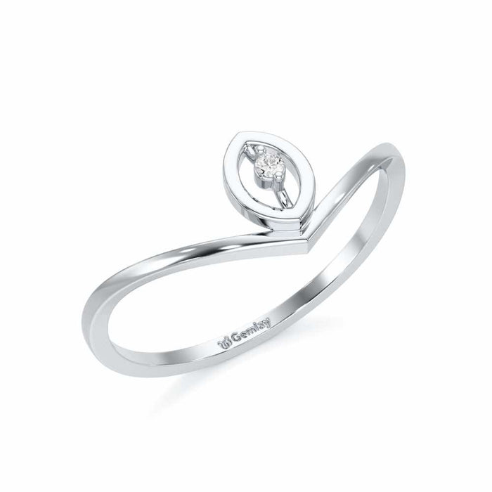Vertical Eye Silver Ring - White Gold - Image 1