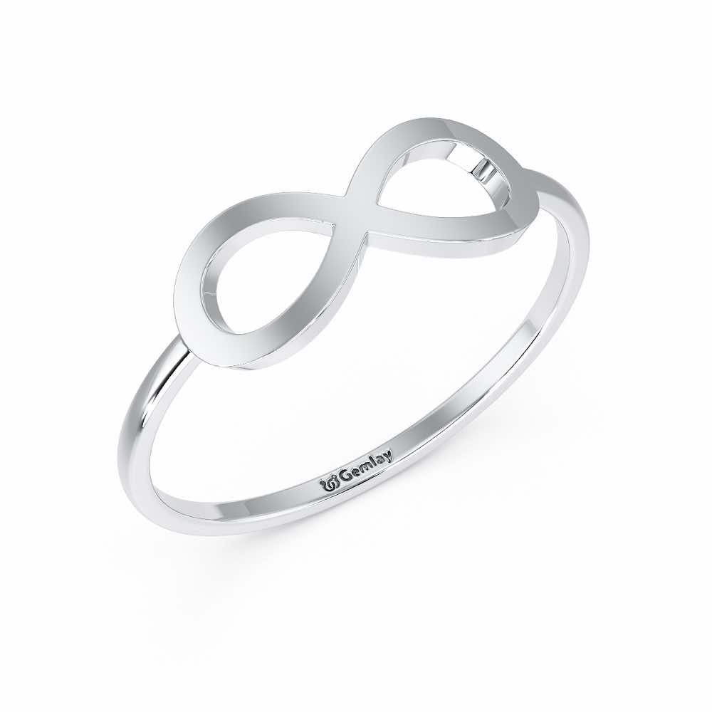 Dazzle Infinity Women Silver Ring - White Gold - Image 1
