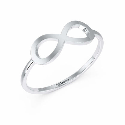 Dazzle Infinity Women Silver Ring - White Gold - Image 1