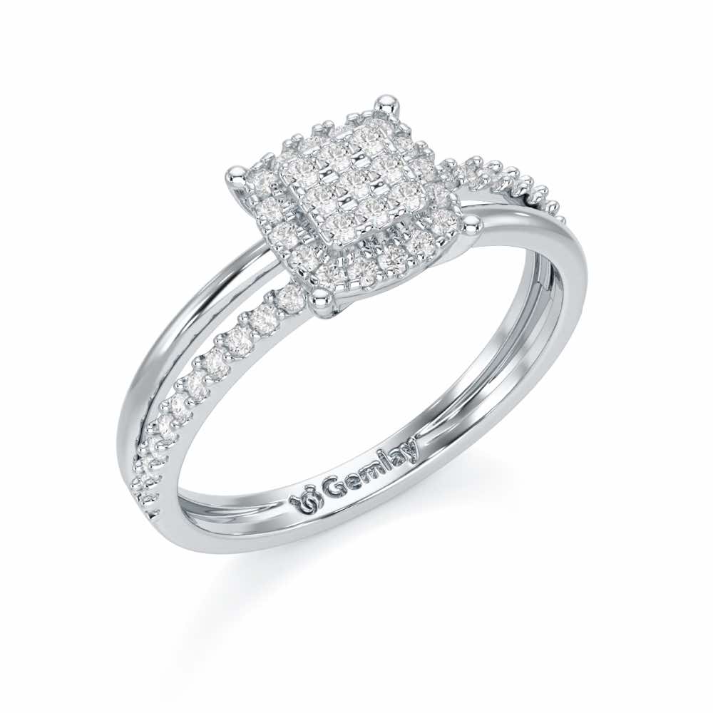 Dawn of Glow Silver Ring - White Gold - Image 1