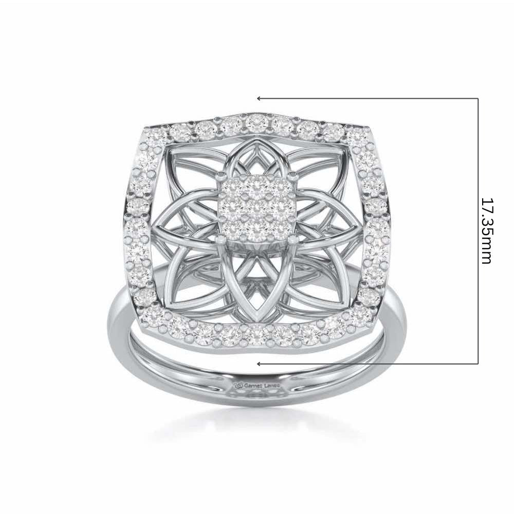 Chic Charm Silver Ring - White Gold - Image 5