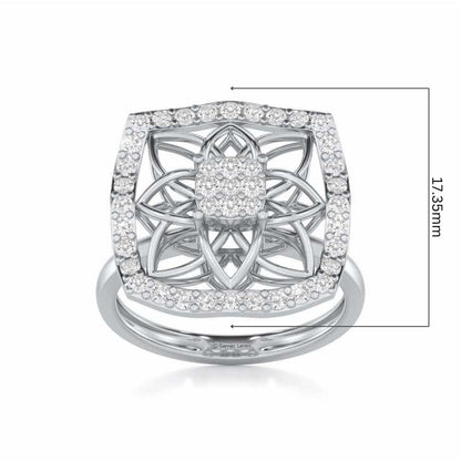 Chic Charm Silver Ring - White Gold - Image 5