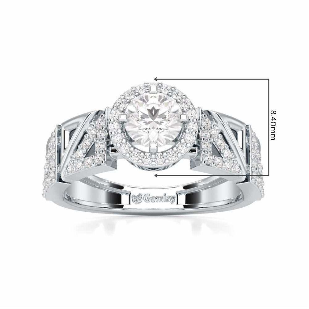 Luminescent Elegance Solitaire Ring - White Gold - Image 5