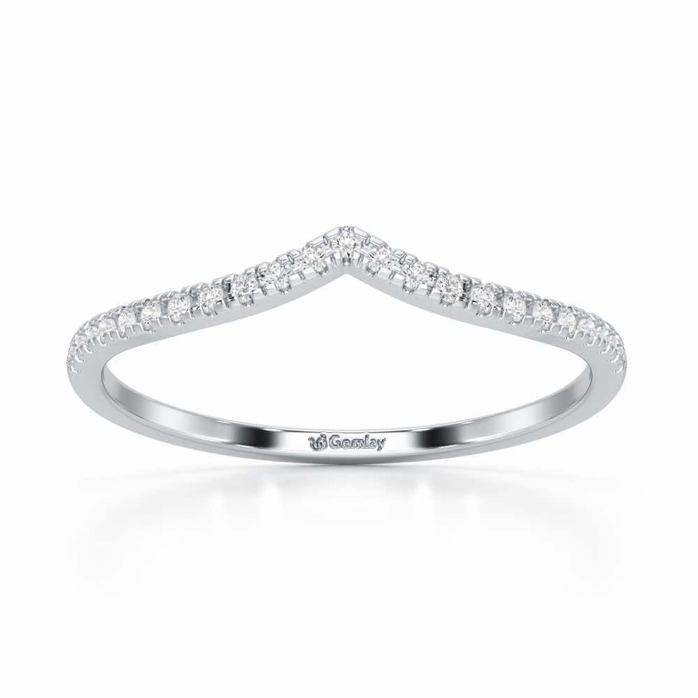 Velvet V Women Silver Ring - White Gold - Image 2