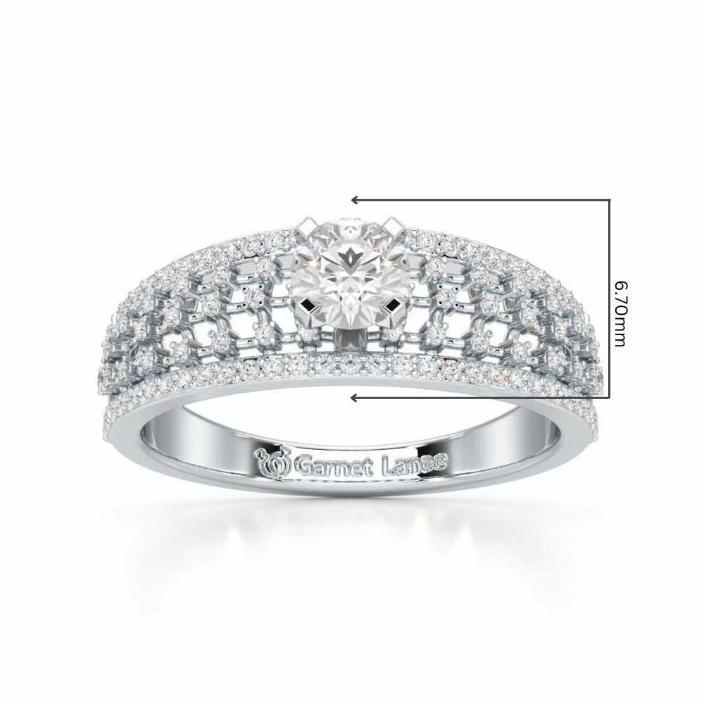 Luminous Elegance Solitaire Ring - White Gold - Image 5