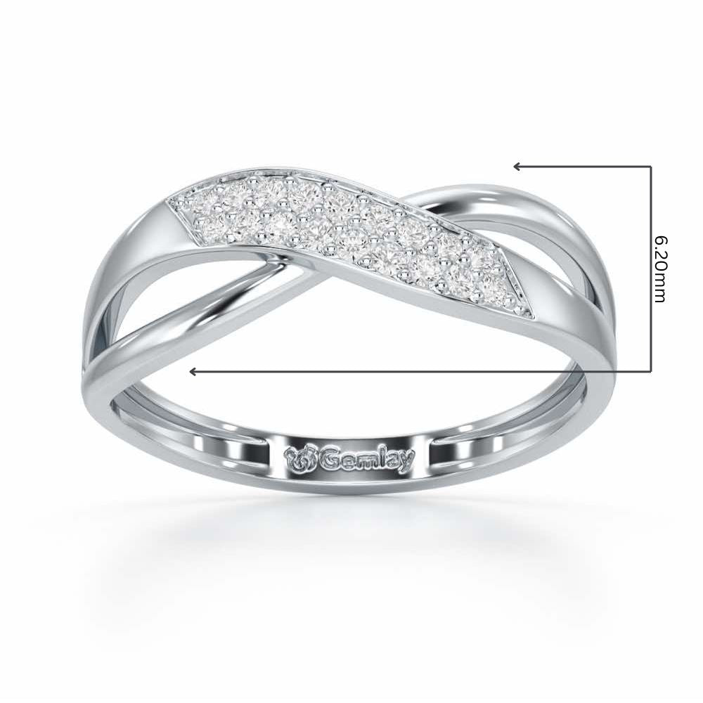 Dawn Twist Silver Ring - White Gold - Image 2