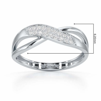 Dawn Twist Silver Ring - White Gold - Image 2