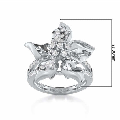 Bloom Spark Silver Ring - White Gold - Image 5