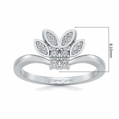 Span Crest Silver Ring - White Gold - Image 5