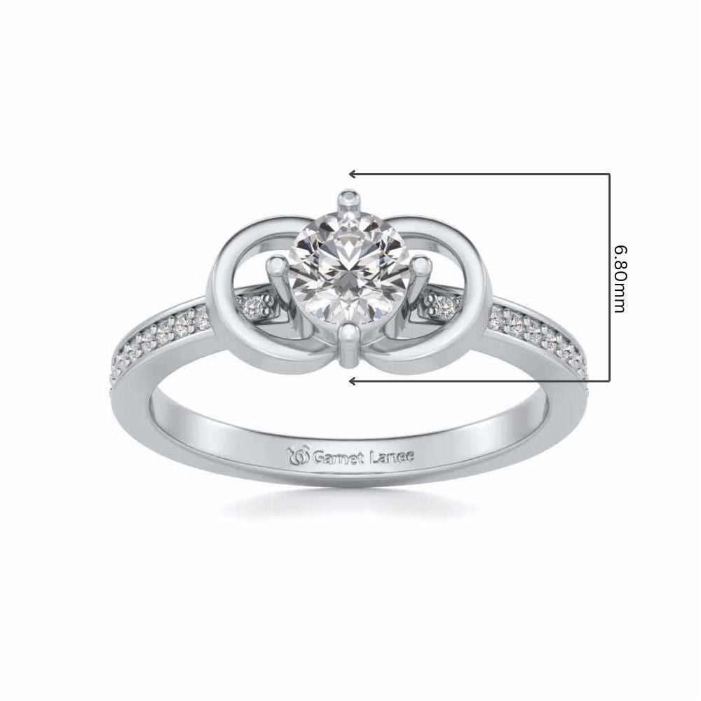 Never Fade Solitaire Silver Ring - White Gold - Image 5