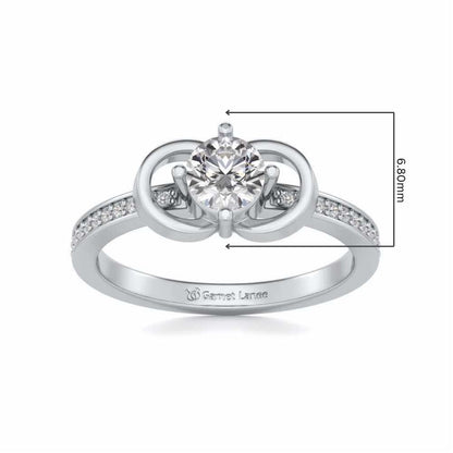 Never Fade Solitaire Silver Ring - White Gold - Image 5