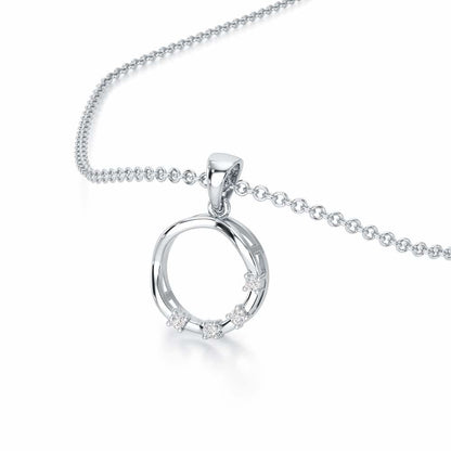Halo Whisper Silver Pendant - White Gold - Image 2