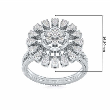 Radiant Bloom Silver Ring - White Gold - Image 5