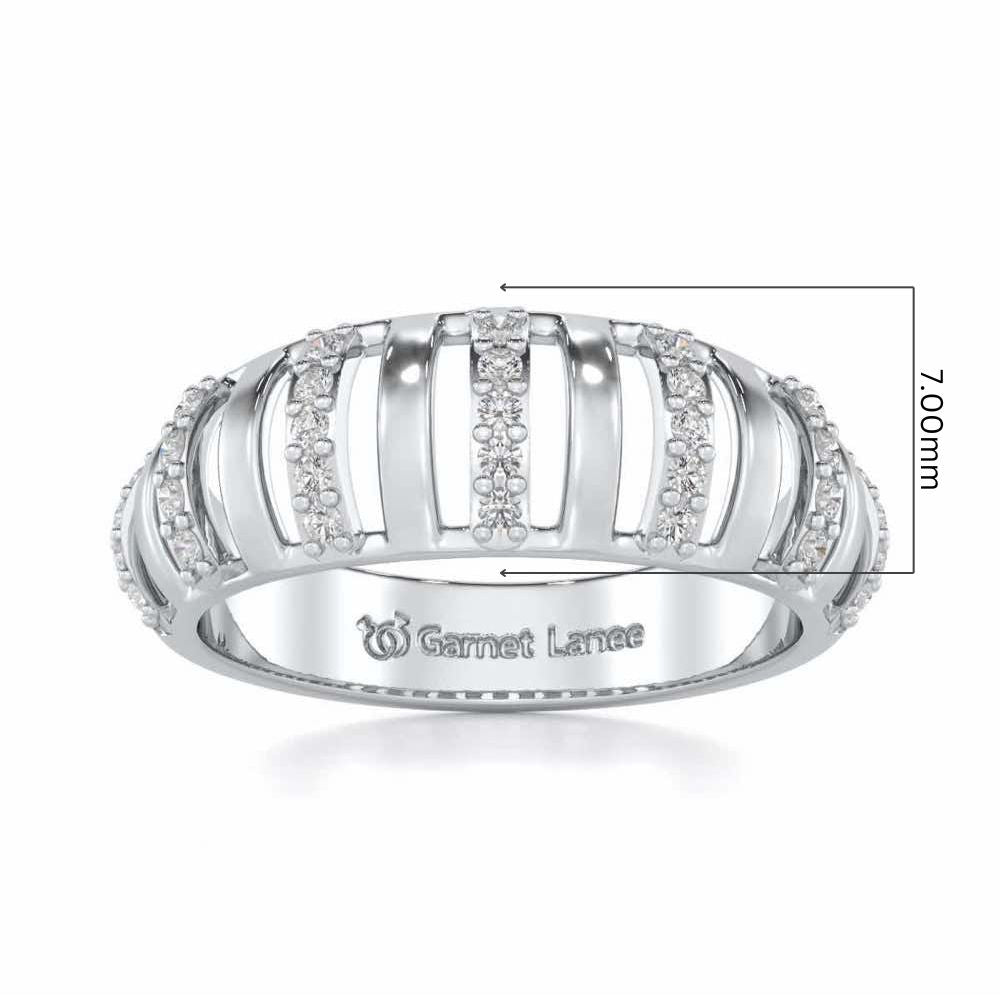 Decibel Shine Silver Band Ring - White Gold - Image 5