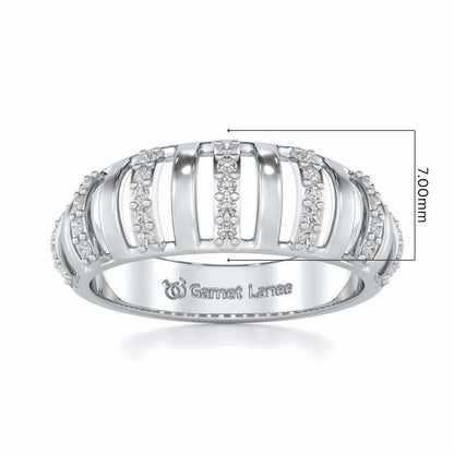 Decibel Shine Silver Band Ring - White Gold - Image 5