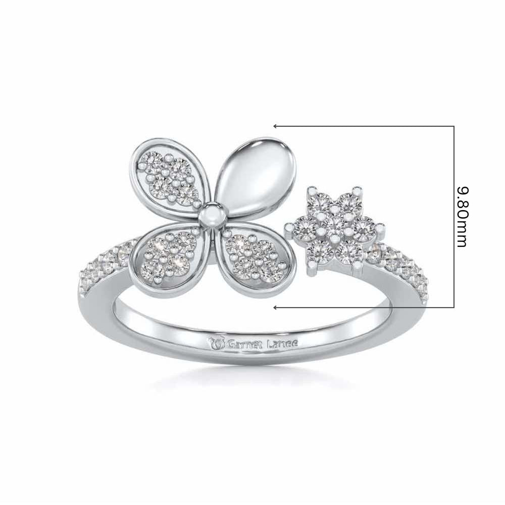 Luck Charm Silver Ring - White Gold - Image 5