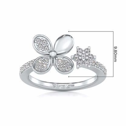 Luck Charm Silver Ring - White Gold - Image 5