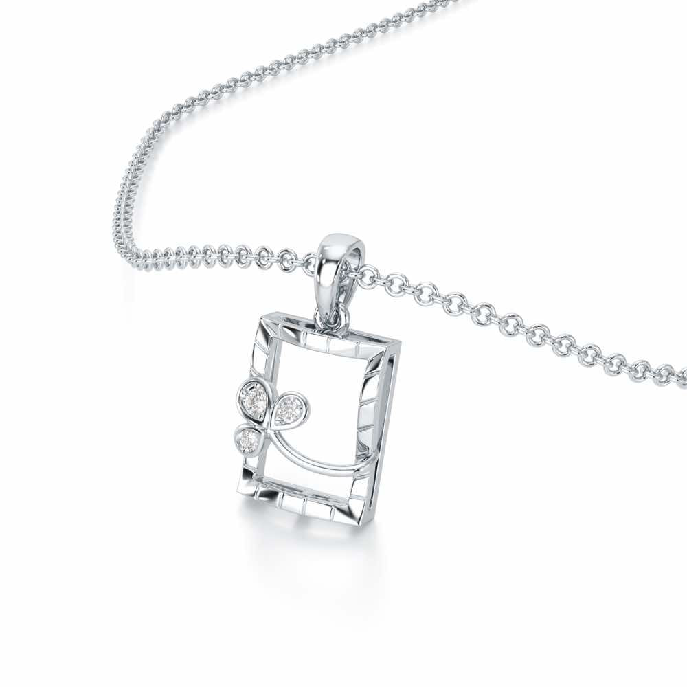 Opal Shine Silver Pendant - White Gold - Image 2